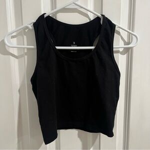 Black Sleeveless Crop Top